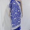 royal blue gara saree