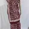 maroon gara saree