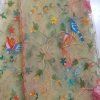 Light Green Dupatta with Floral and Bird Embroidery Design from Meher Collections
