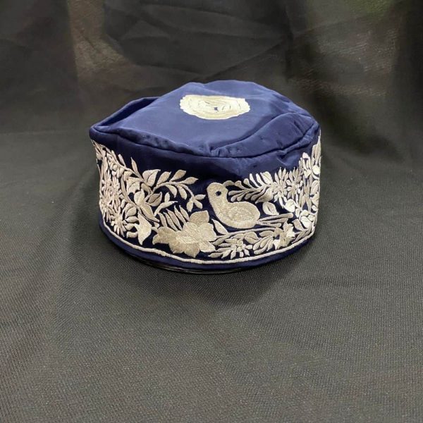 midnight blue embroidered topi